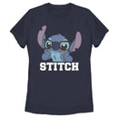 Women's Lilo & Stitch With Silly Black Glasses, Reading Time T-Shirt