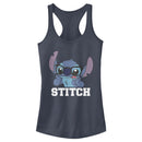 Junior's Lilo & Stitch Silly Black Glasses Racerback Tank Top