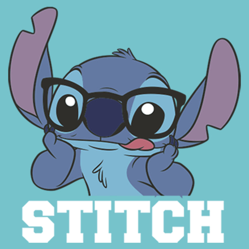 Girl's Lilo & Stitch Black Glasses Stitch Graphic Tee
