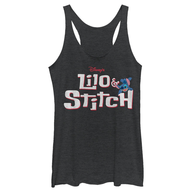 Women's Lilo & Stitch Red and White Logo Racerback Tank Top