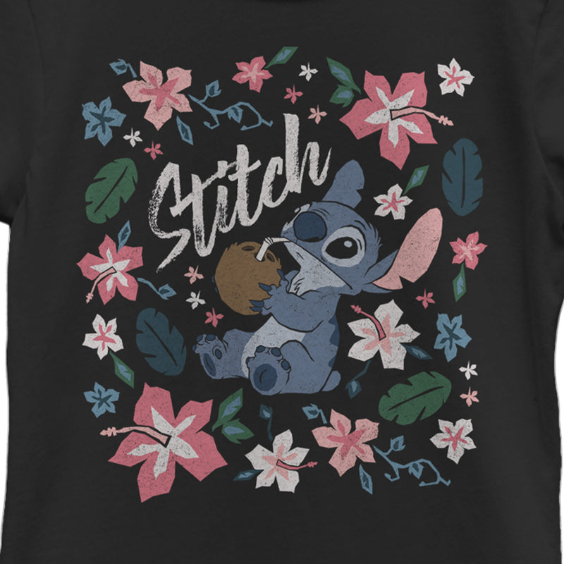 Girl's Lilo & Stitch Flowers and a Coconut T-Shirt