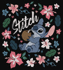 Junior's Lilo & Stitch Flowers and a Coconut Racerback Tank Top