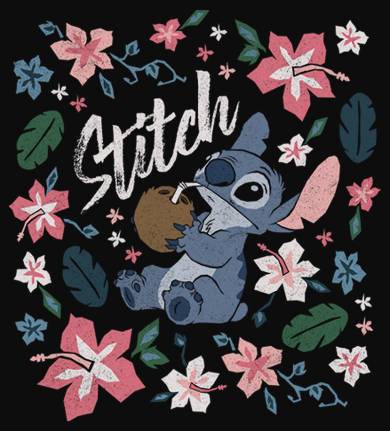 Junior's Lilo & Stitch Flowers and a Coconut Racerback Tank Top