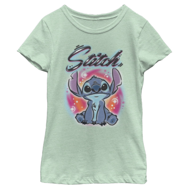 Girl's Lilo & Stitch Colorful Airbrush T-Shirt