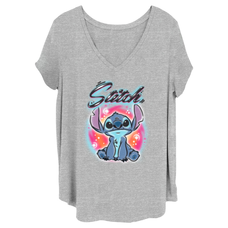 Junior's Lilo & Stitch Colorful Airbrush T-Shirt