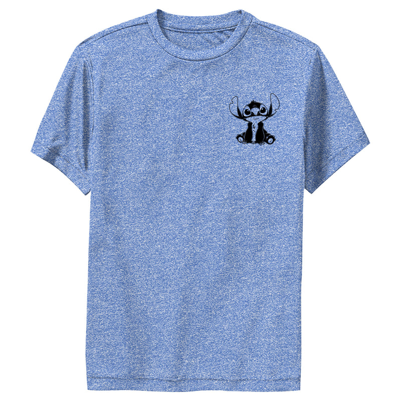 Boy's Lilo & Stitch Black and White Sketch Stitch Performance Tee
