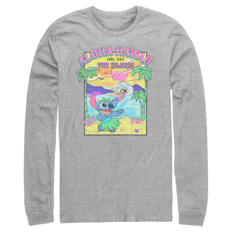 Men's Lilo & Stitch Aloha Hawaii Come Visit the Islands Long Sleeve Shirt