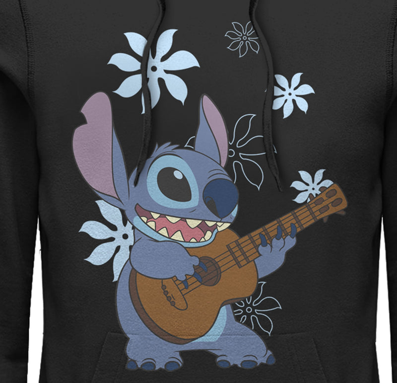 Men's Lilo & Stitch Floral Ukulele Dance Pull Over Hoodie