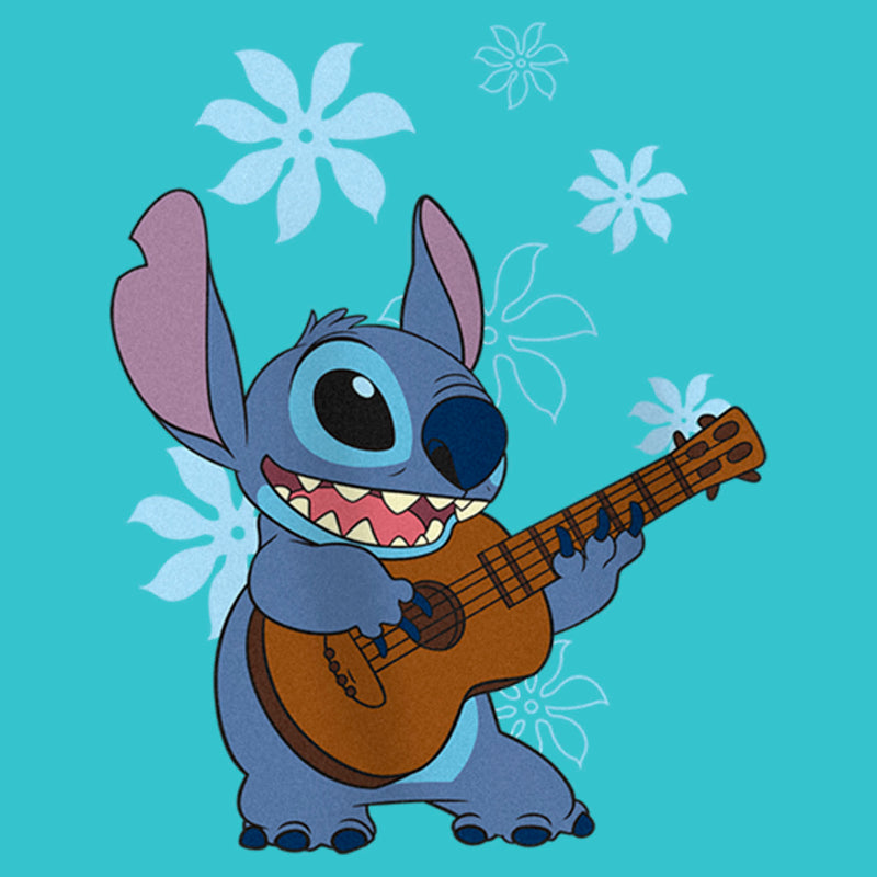 Girl's Lilo & Stitch Floral Ukulele Dance T-Shirt