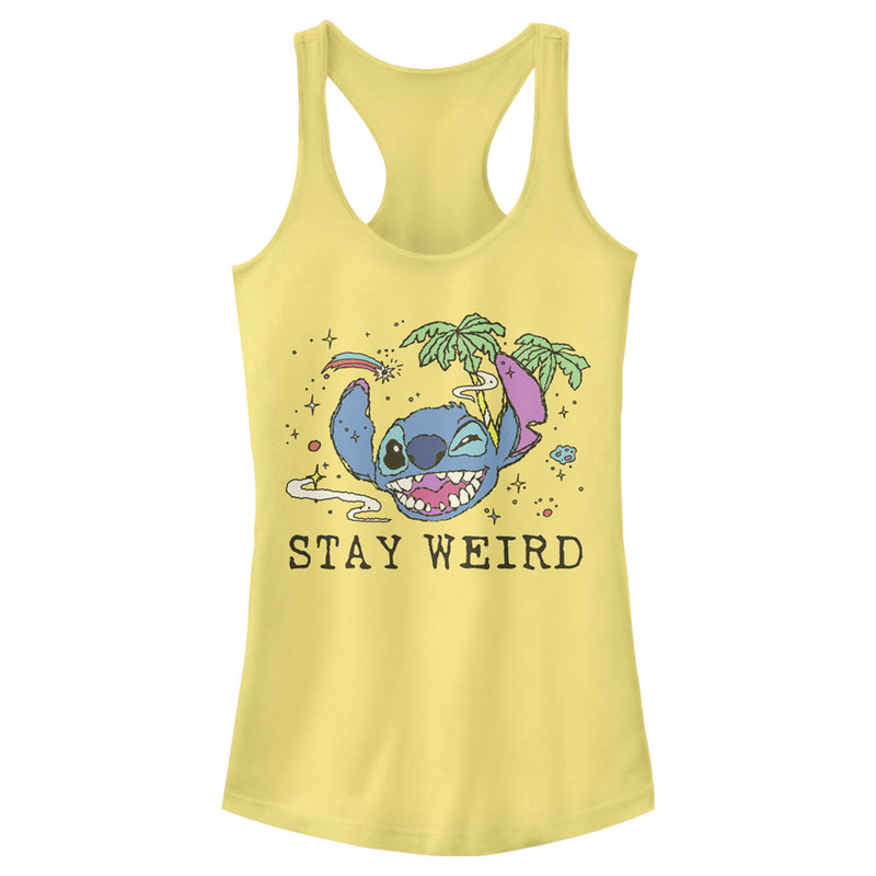 Junior's Lilo & Stitch Stay Weird Racerback Tank Top
