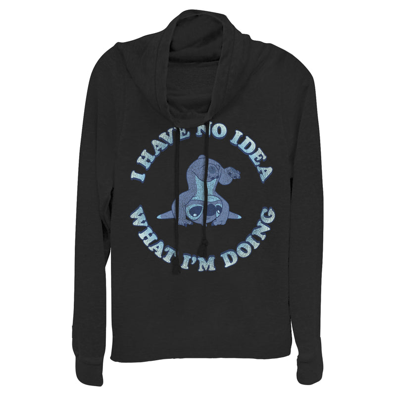 Junior's Lilo & Stitch I Have No Idea Cowl Neck Sweatshirt