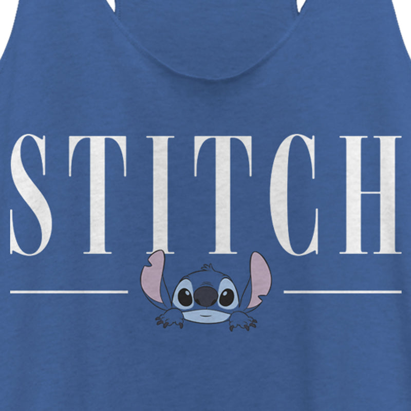 Women's Lilo & Stitch White Script Face Racerback Tank Top