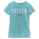 Girl's Lilo & Stitch White Script Face T-Shirt