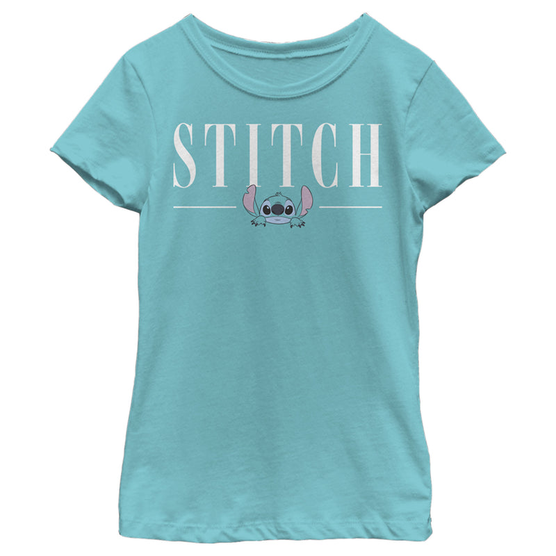 Girl's Lilo & Stitch White Script Face T-Shirt