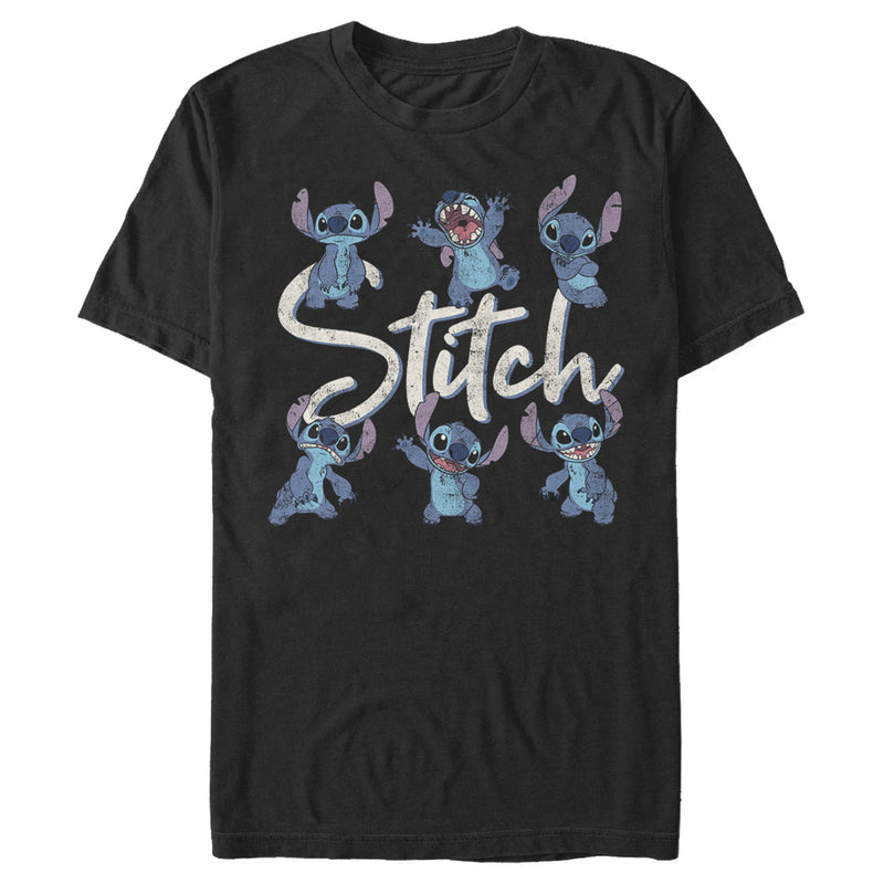 Men's Lilo & Stitch Distressed Poses T-Shirt