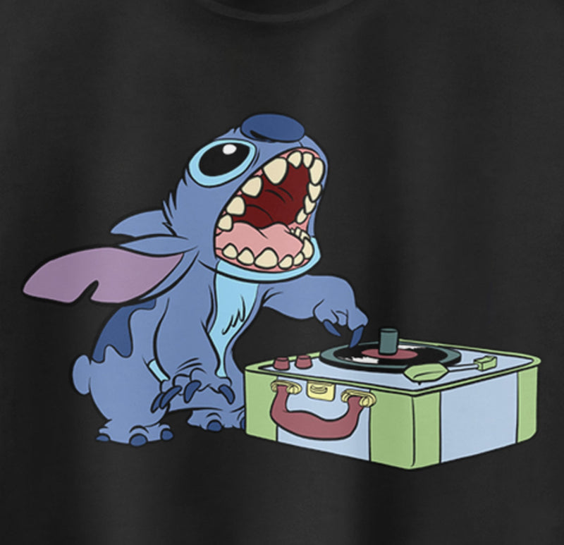 Junior's Lilo & Stitch Record Scratch Racerback Tank Top