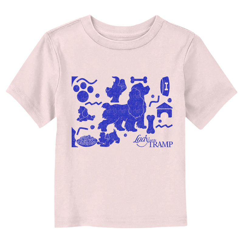 Toddler's Lady and the Tramp Icon Silhouettes T-Shirt