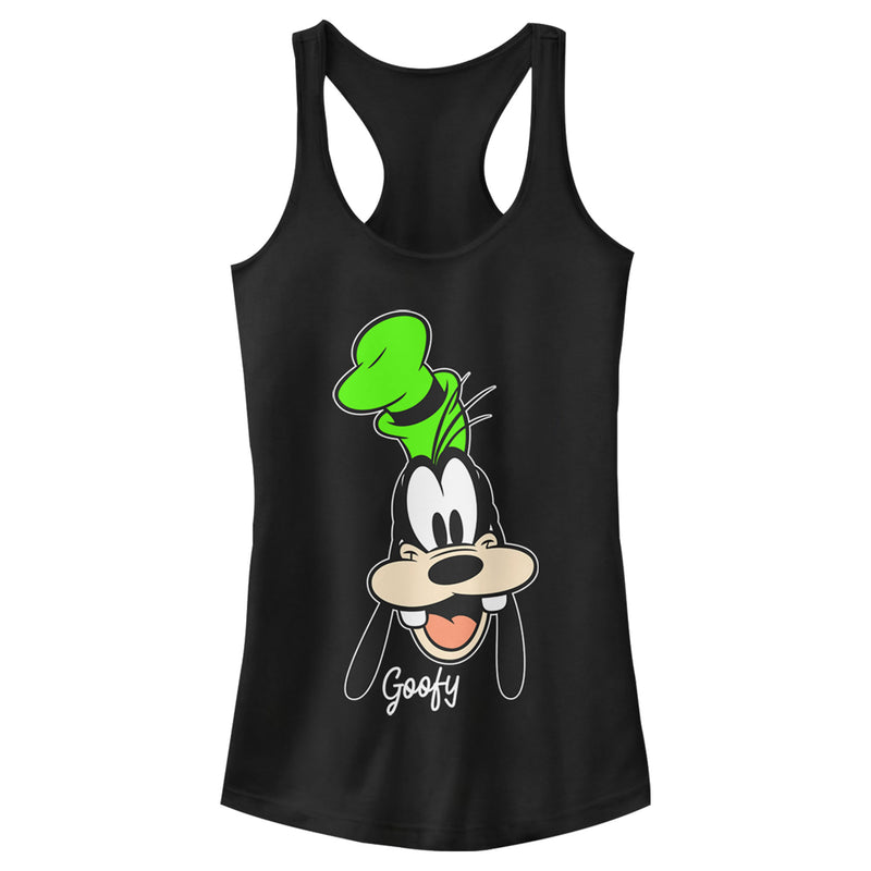 Junior's Mickey & Friends Goofy Portrait Racerback Tank Top