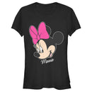 Junior's Mickey & Friends Minnie Mouse Big Face T-Shirt