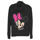 Junior's Mickey & Friends Minnie Mouse Portrait Cowl Neck Sweatshirt