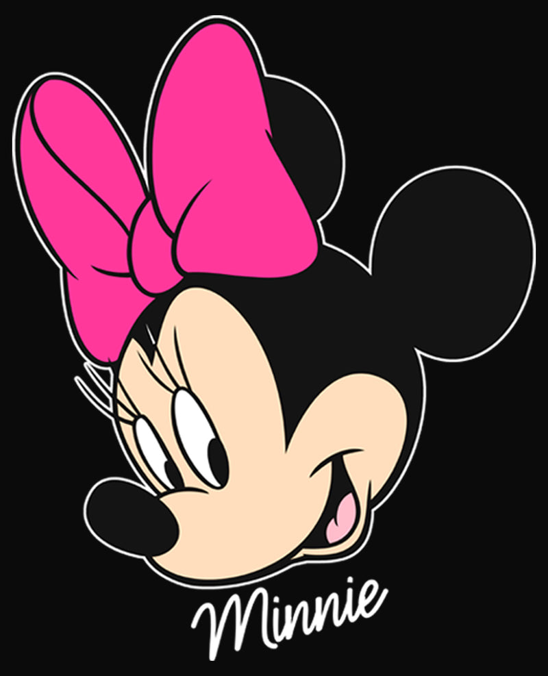 Junior's Mickey & Friends Minnie Mouse Portrait Cowl Neck Sweatshirt