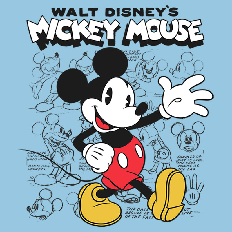 Boy's Mickey & Friends Mickey Mouse Retro Sketchbook T-Shirt