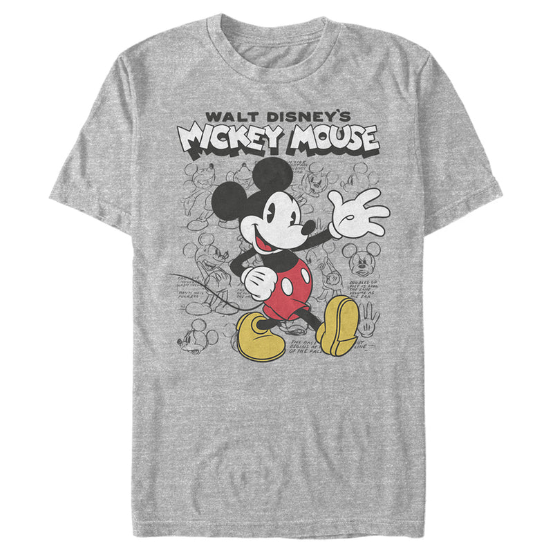 Men's Mickey & Friends Retro Sketchbook T-Shirt