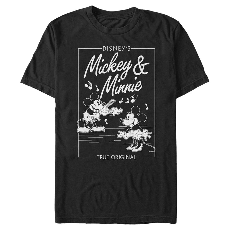 Men's Mickey & Friends Playing Violin Music Poster T-Shirt