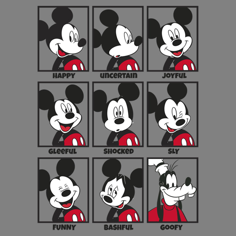 Junior's Mickey & Friends All Emotions Grid Cowl Neck Sweatshirt