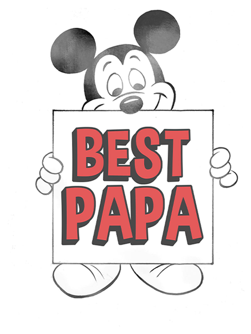 Men's Mickey & Friends Father's Day Best Papa Sign T-Shirt