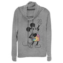 Junior's Mickey & Friends Tie-Dye Cowl Neck Sweatshirt