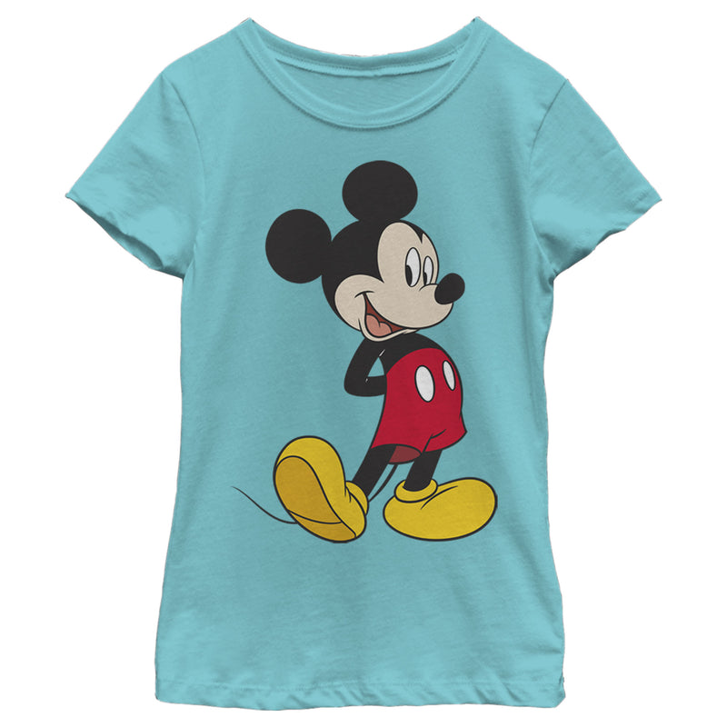 Girl's Mickey & Friends Smiling Mickey Mouse Portrait T-Shirt