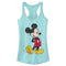 Junior's Mickey & Friends Smiling Mickey Mouse Portrait Racerback Tank Top