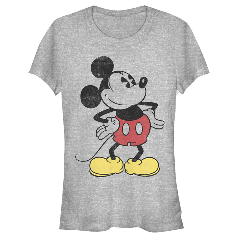 Junior's Mickey & Friends Classic Mickey Distressed T-Shirt