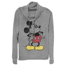 Junior's Mickey & Friends Classic Mickey Distressed Cowl Neck Sweatshirt