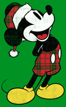 Boy's Mickey & Friends Mickey Going Plaid For Christmas T-Shirt