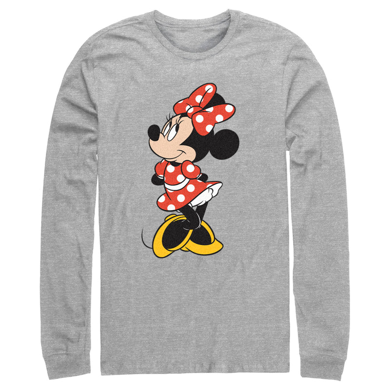 Men's Mickey & Friends Smiling Minnie Mouse Portrait Long Sleeve Shirt