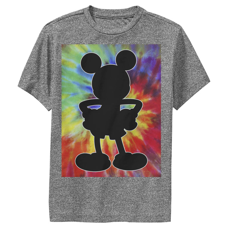 Boy's Mickey & Friends Mickey Mouse Retro Tie-Dye Silhouette Performance Tee