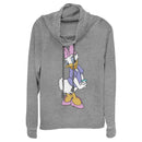 Junior's Mickey & Friends Daisy Duck Classic Pose Cowl Neck Sweatshirt