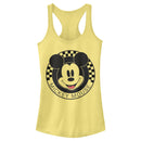 Junior's Mickey & Friends Checkered Mickey Mouse Portrait Racerback Tank Top