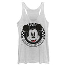 Women's Mickey & Friends Checkered Mickey Mouse Portrait Racerback Tank Top