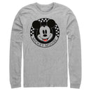 Men's Mickey & Friends Checkered Mickey Mouse Portrait Long Sleeve Shirt