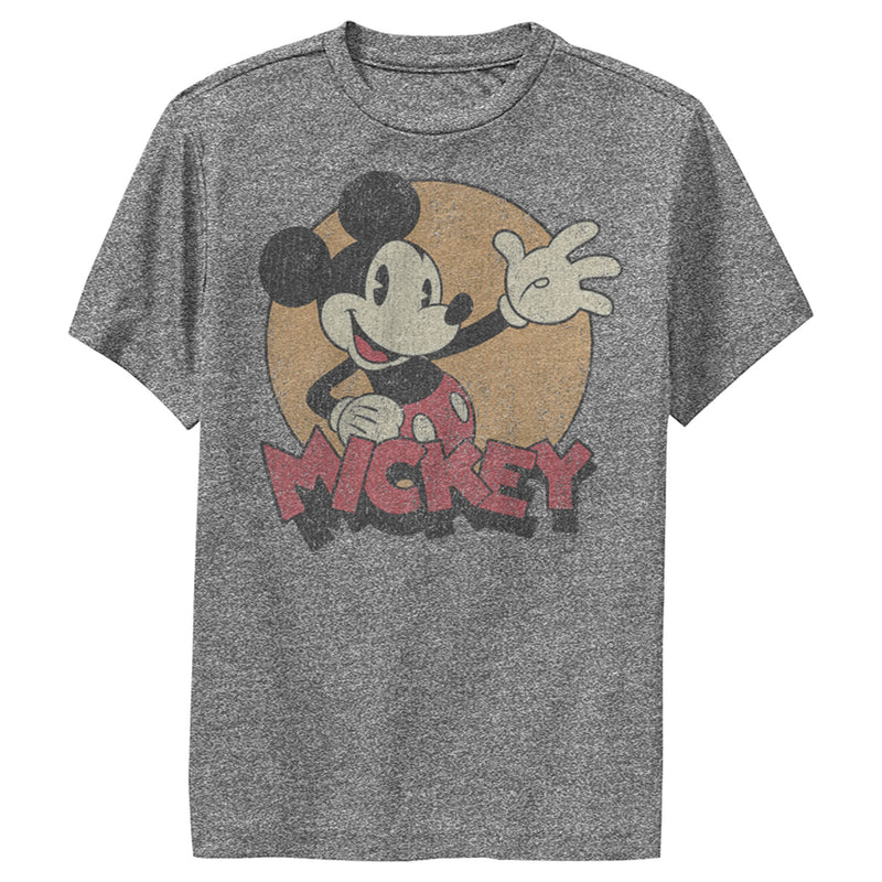 Boy's Mickey & Friends Mickey Mouse Old School Distressed Performance Tee