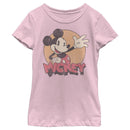 Girl's Mickey & Friends Mickey Mouse Old School Distressed T-Shirt