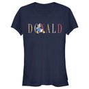 Junior's Mickey & Friends Donald Duck Colorful Text T-Shirt