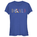 Junior's Mickey & Friends Donald Duck Colorful Text T-Shirt