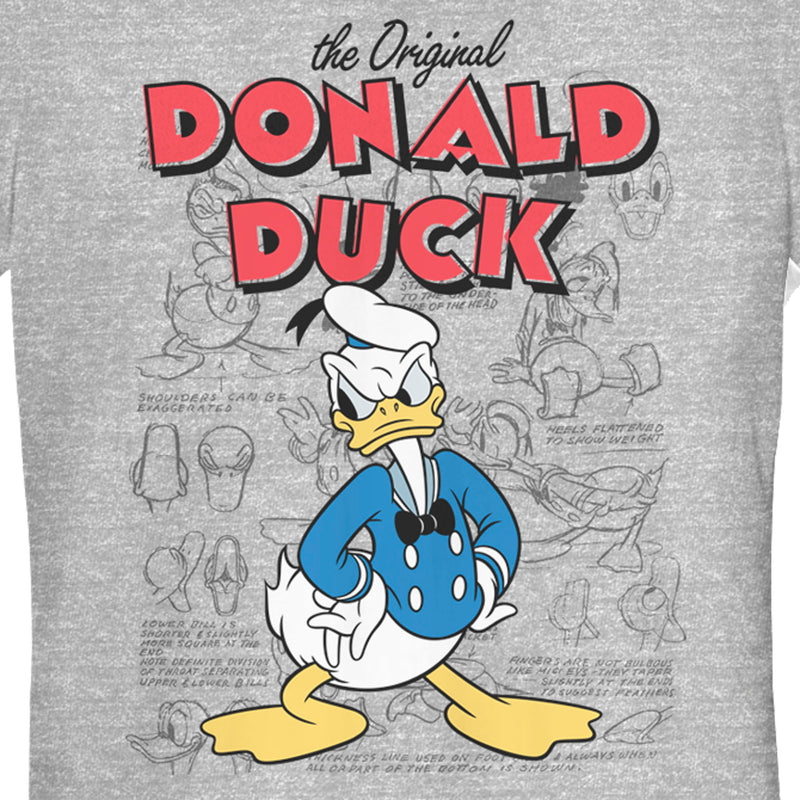 Junior's Mickey & Friends Donald Duck Original Art T-Shirt