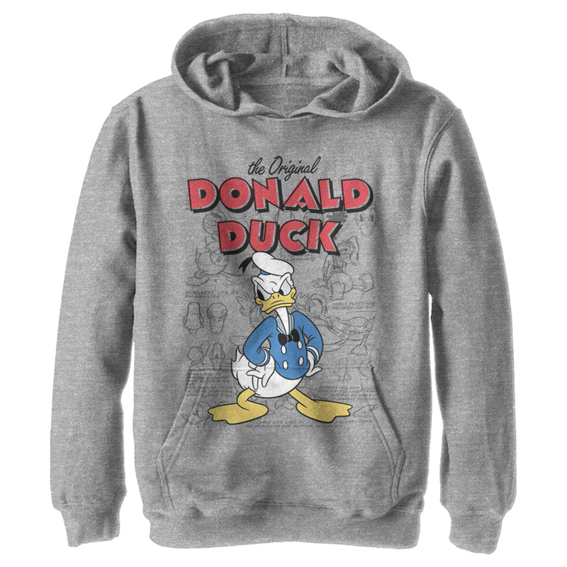 Boy's Mickey & Friends Donald Duck Original Art Pull Over Hoodie