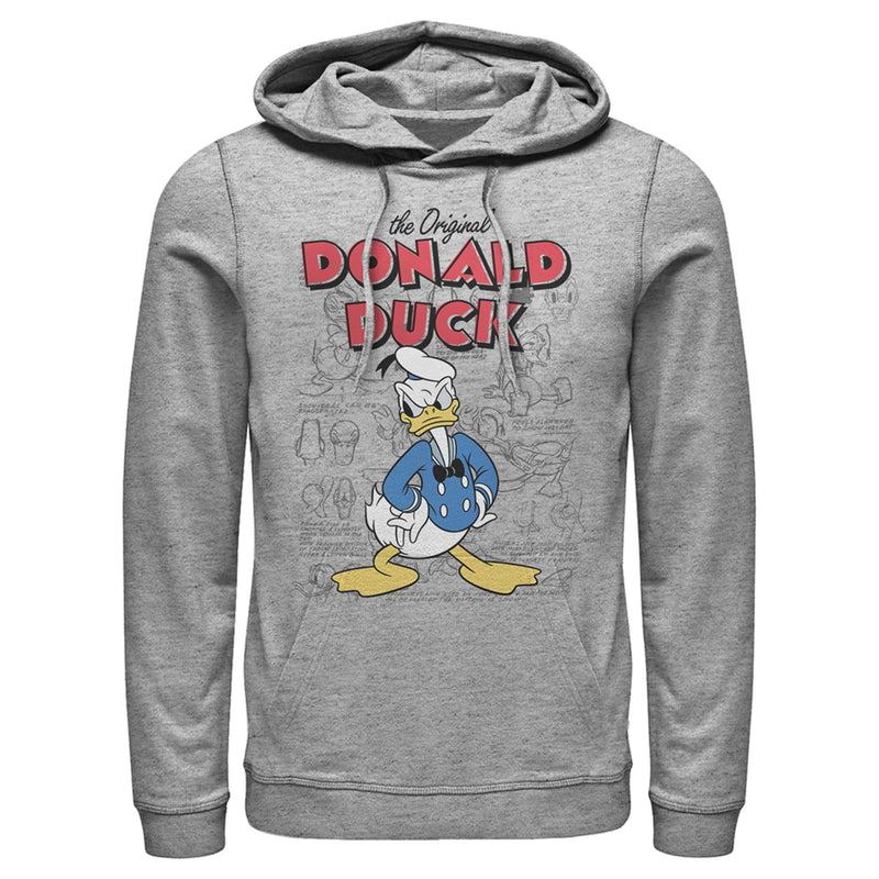 Men's Mickey & Friends Donald Duck Original Art Pull Over Hoodie