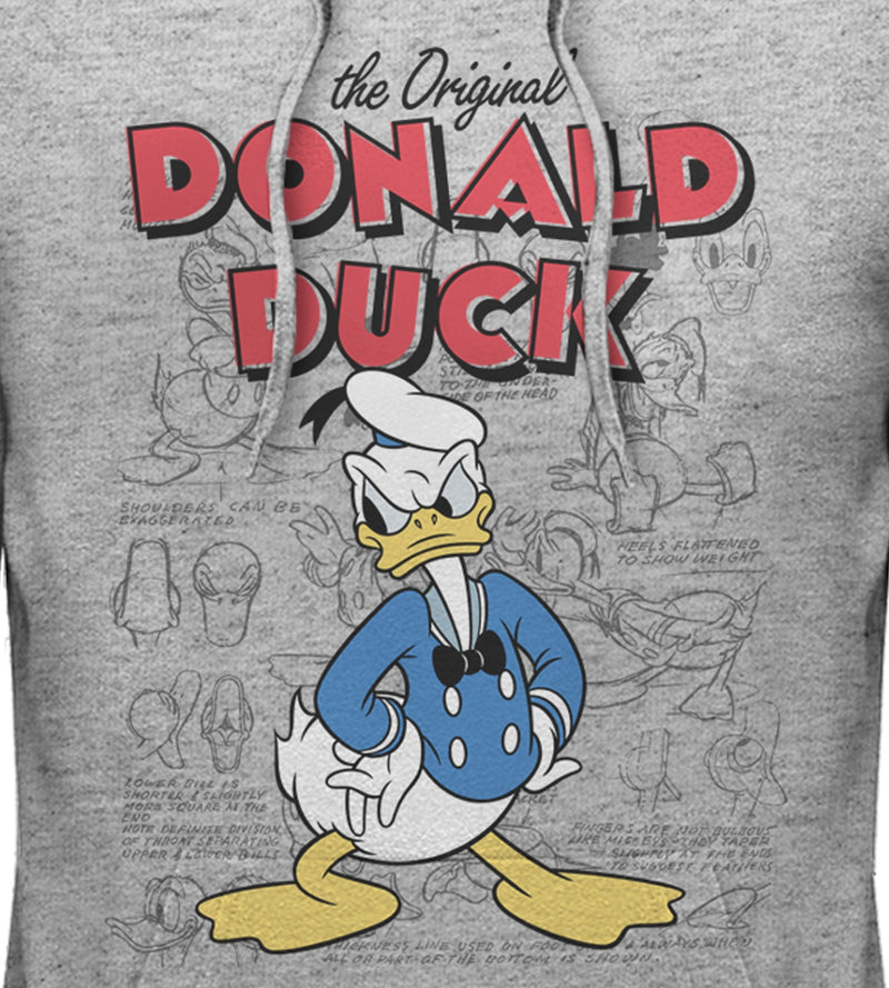 Men's Mickey & Friends Donald Duck Original Art Pull Over Hoodie